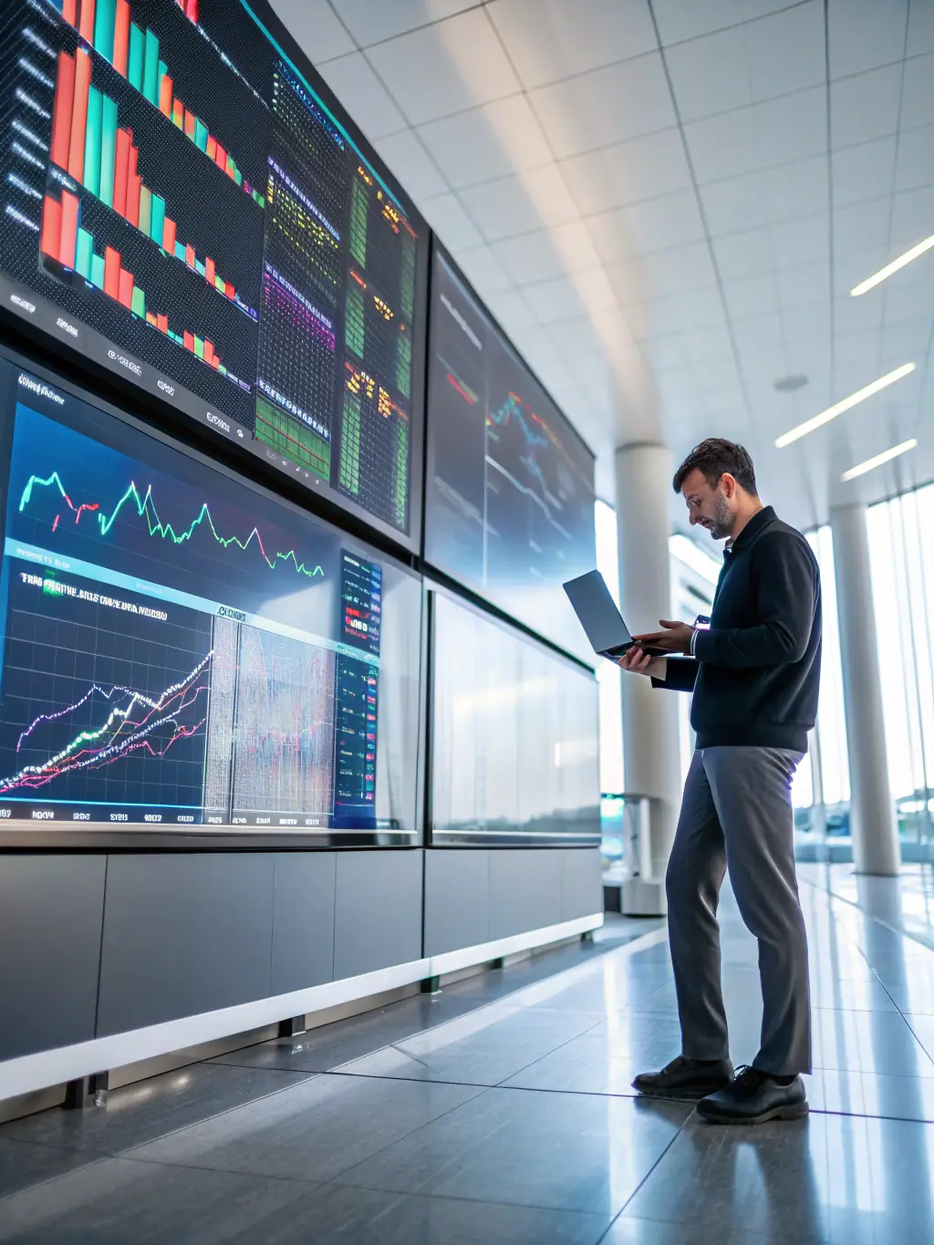 An image showcasing delta-based premium selling, with a trader monitoring delta values and adjusting positions to optimize premium collection and risk management.